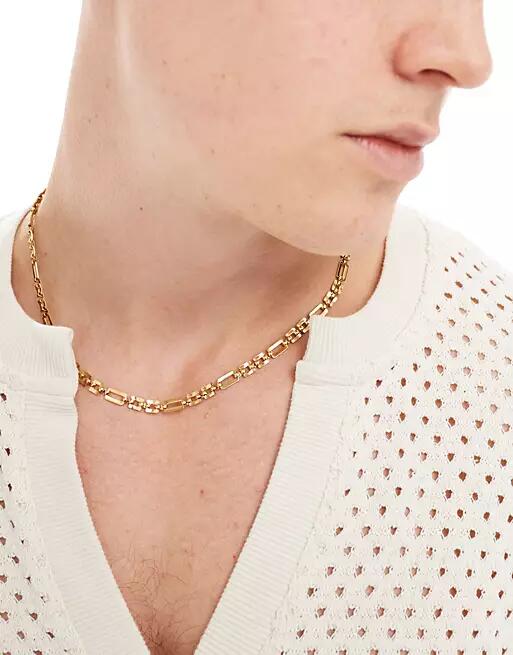 ASOS DESIGN waterproof stainless steel chain necklace in gold tone Cover