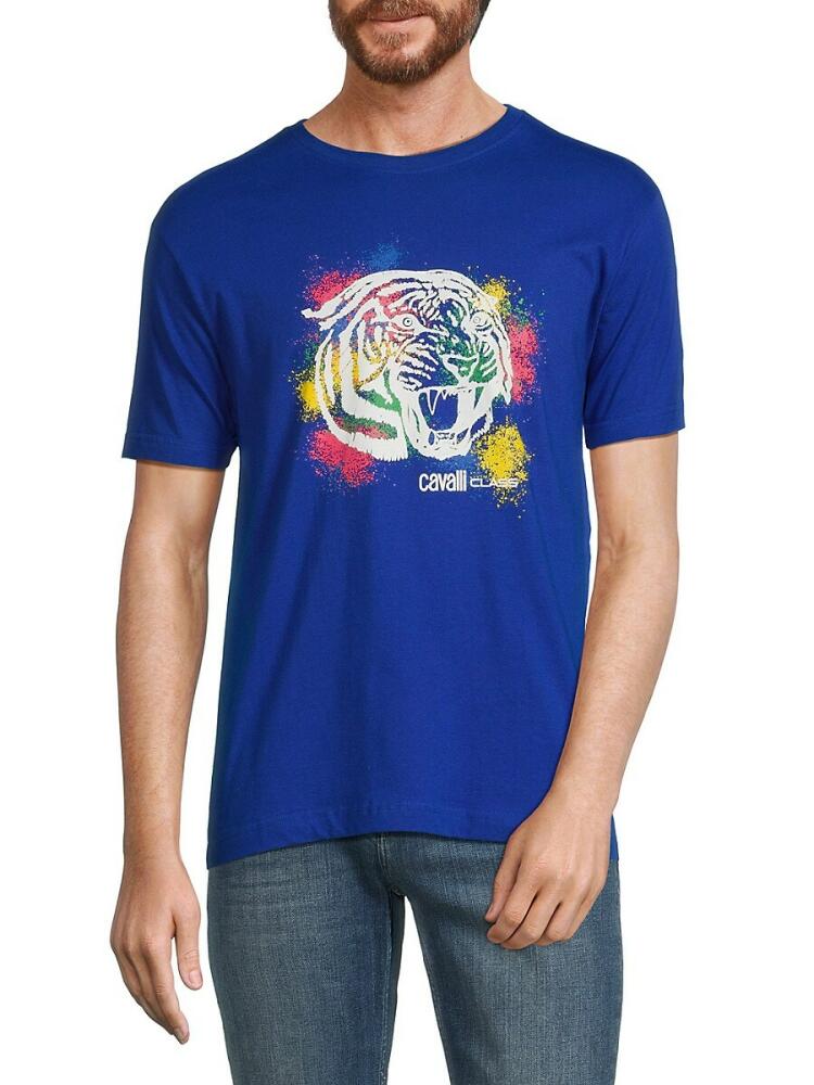 Cavalli Class by Roberto Cavalli Men's Graphic Tee - Blue Cover