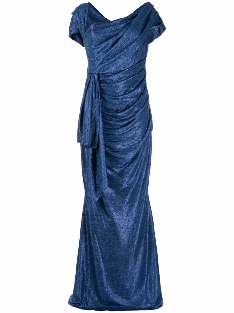 Talbot Runhof draped lurex mermaid gown - Blue Cover