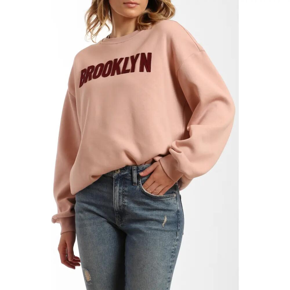 Brooklyn Industries BK Appliqué Crewneck Sweatshirt in Pale Mauve Cover