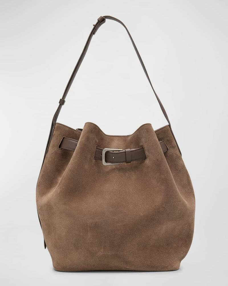 Brunello Cucinelli Medium Belt Velour Bucket Bag Cover