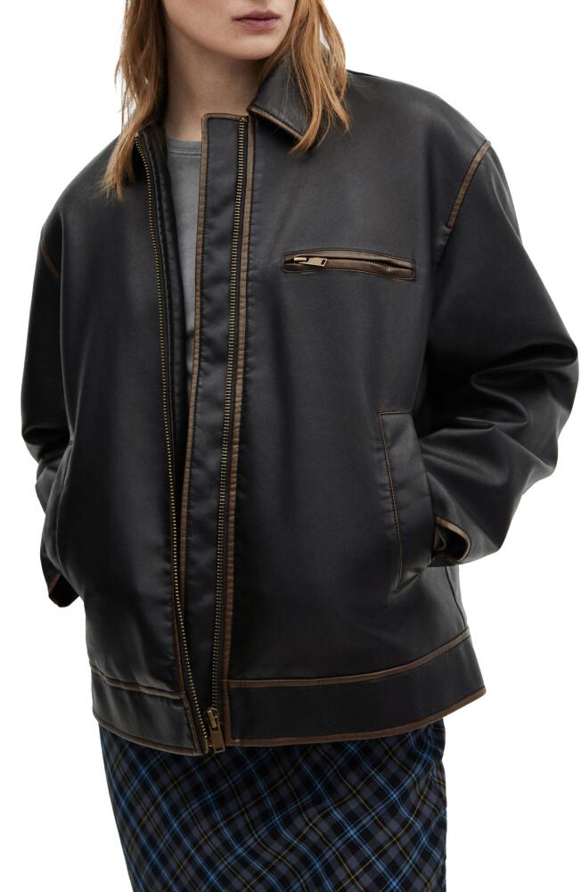 MANGO Napoli Faux Leather Jacket in Brown Cover