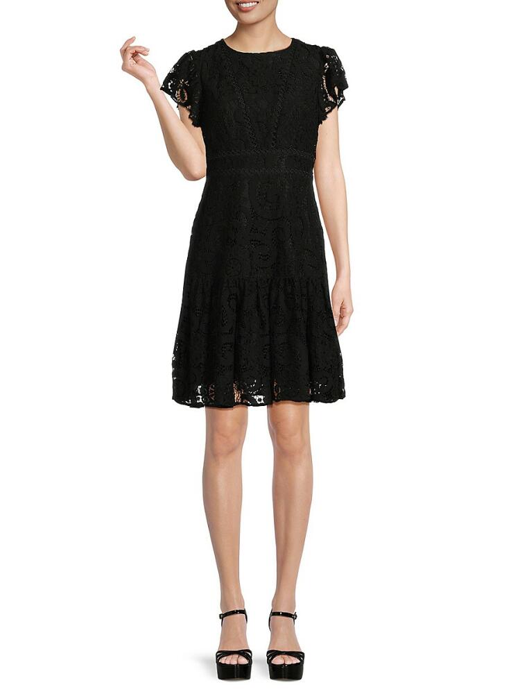 NANETTE nanette lepore Women's Lace Sheath Dress - Very Black Cover