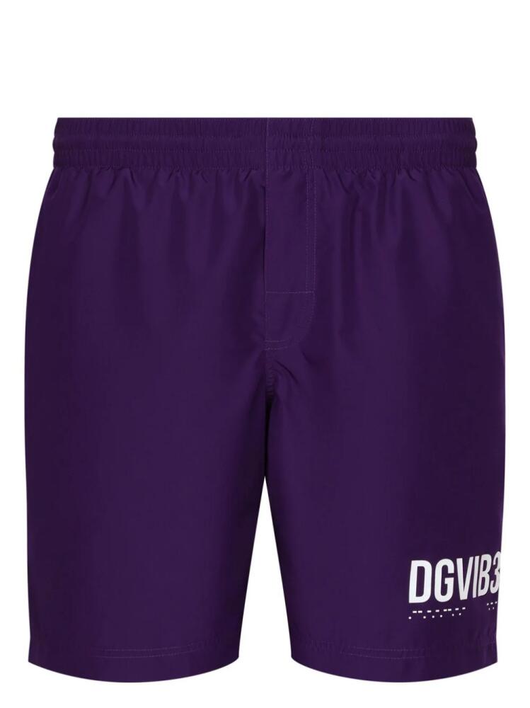 Dolce & Gabbana DGVIB3 logo-print swim shorts - Purple Cover