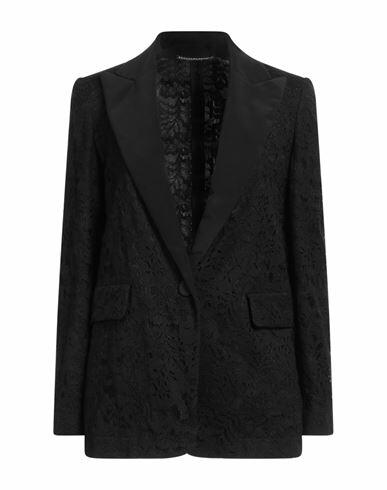 Max Mara Studio Woman Blazer Black Cotton, Polyamide, Silk Cover