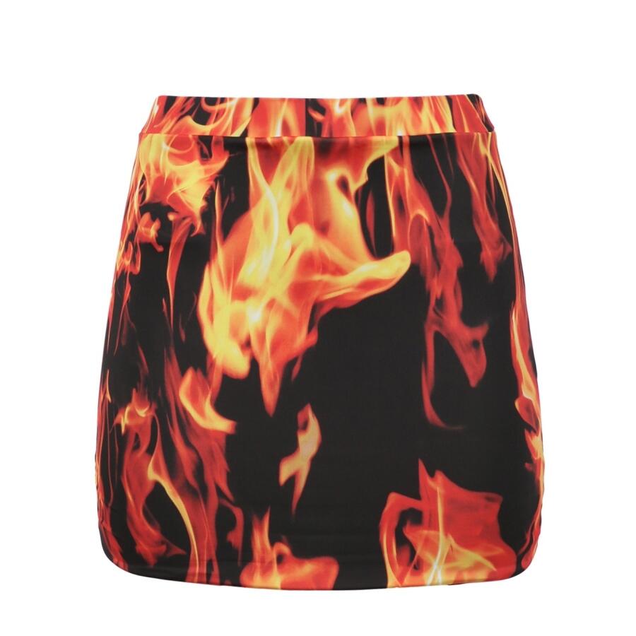 Vetements Ladies Fire Print Mini Skirt Cover