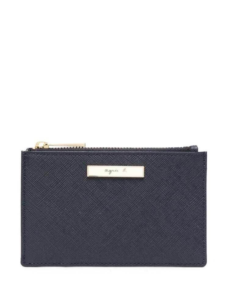 agnès b. zipped leather cardholder - Blue Cover