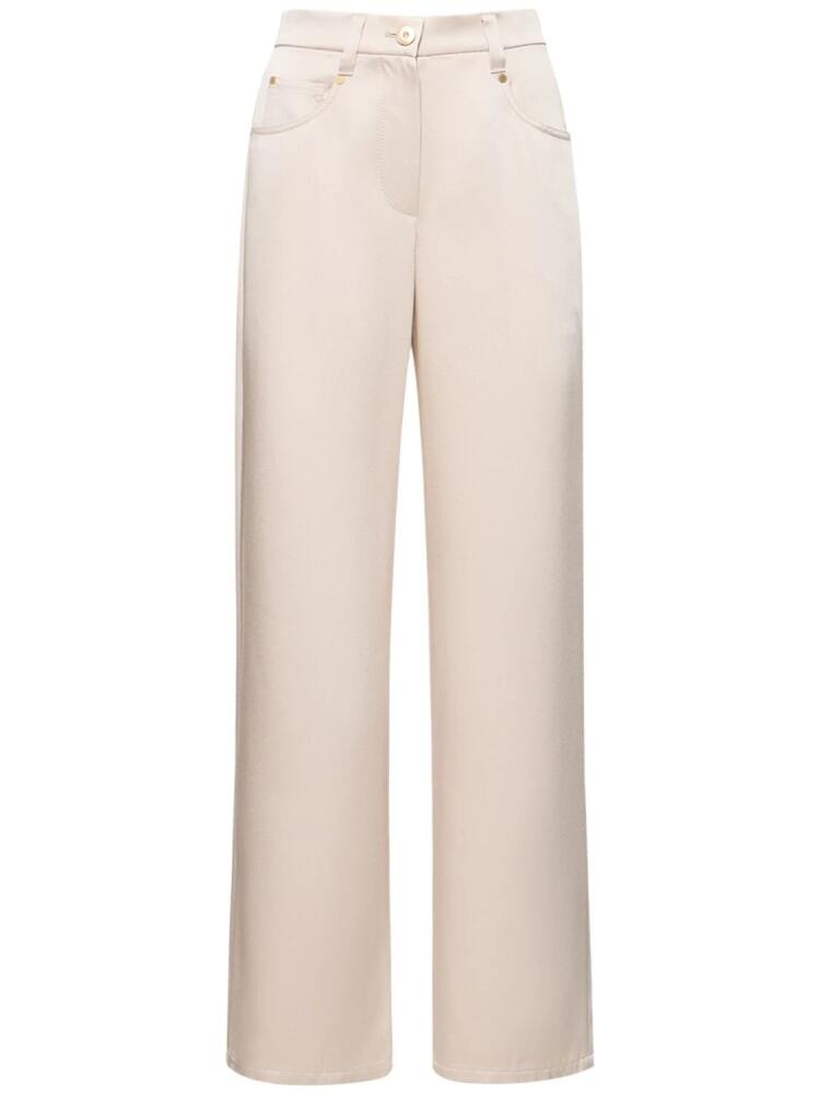 BRUNELLO CUCINELLI High Rise Satin Straight Pants Cover