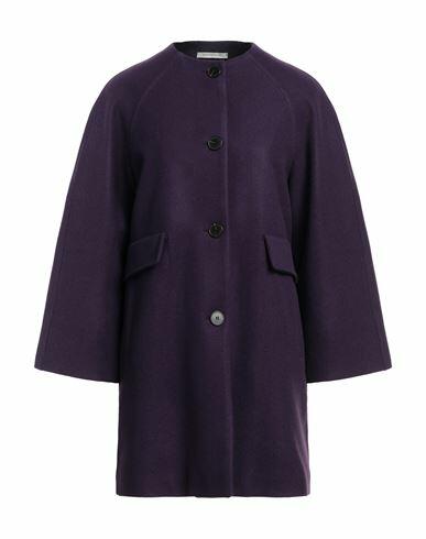 Biancoghiaccio Woman Coat Purple Acrylic, Polyethylene, Wool Cover