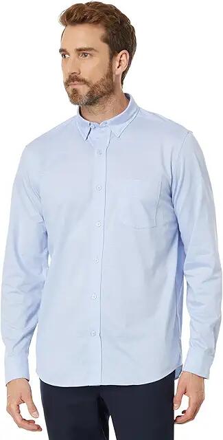 Johnston & Murphy XC Flex Stretch Shirt (Blue Birdseye) Men's Long Sleeve Button Up Cover