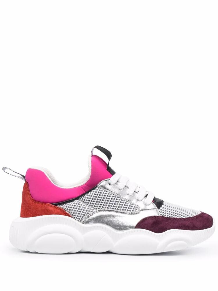 Moschino logo colour-block sneakers - Pink Cover