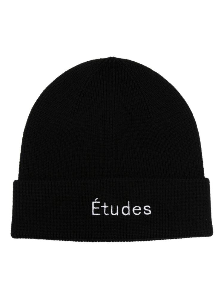 Etudes logo-embroidered wool beanie - Black Cover