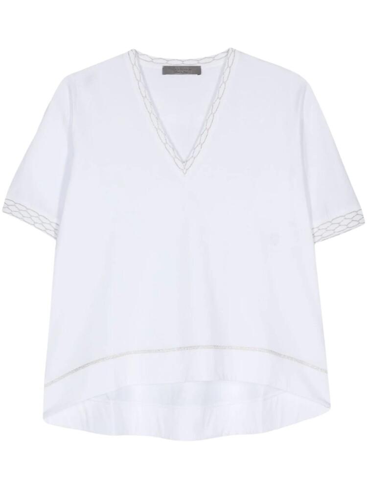 D.Exterior lurex-trim jersey T-shirt - White Cover