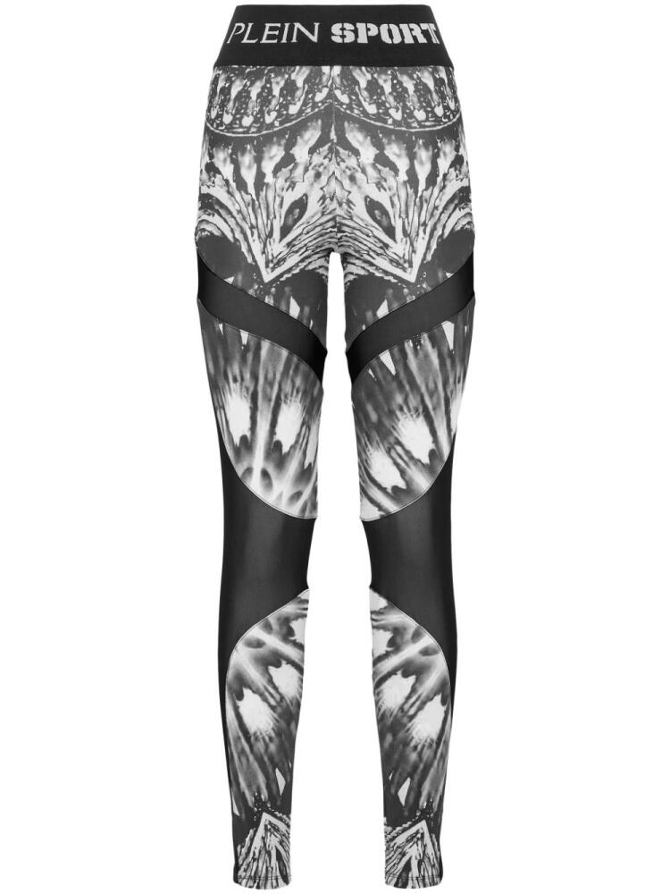 Plein Sport abstract-print skinny leggings - Black Cover