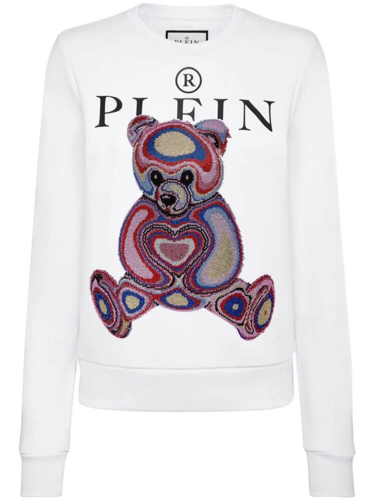 Philipp Plein logo-print cotton blend sweatshirt - White Cover