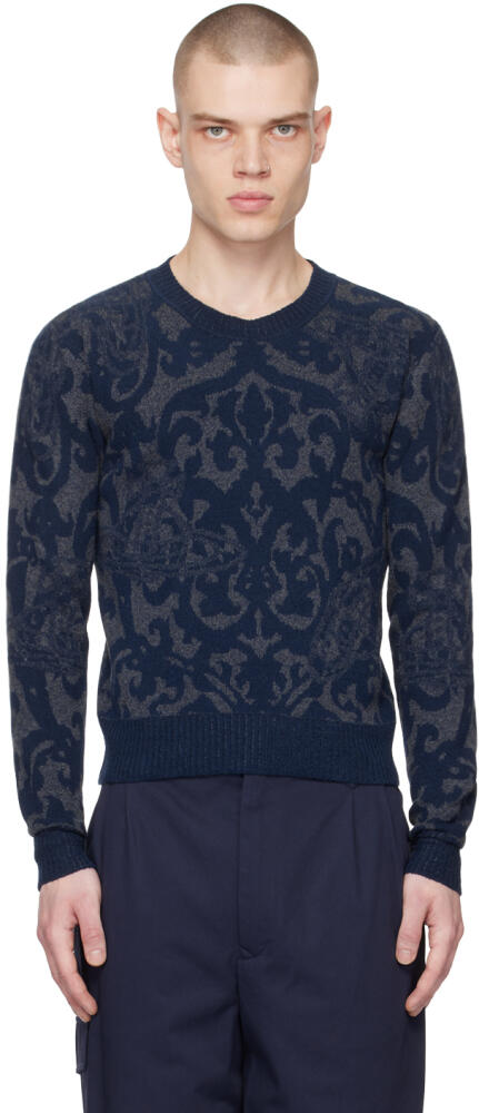 Vivienne Westwood Navy & Gray Iron Orb Sweater Cover