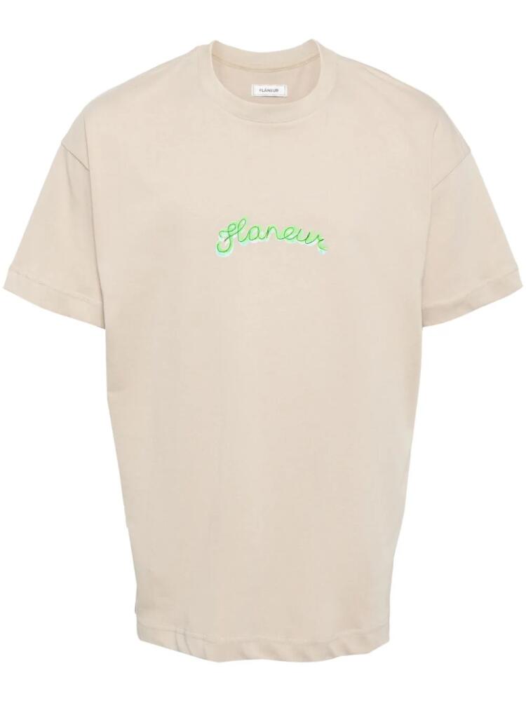 FLÂNEUR Signature Watercolor cotton T-shirt - Neutrals Cover