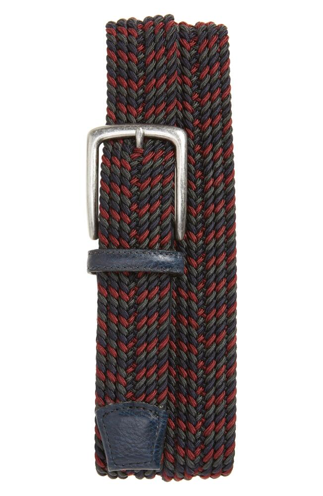 Torino Woven Belt in Navy/Burgundy/Grey Cover