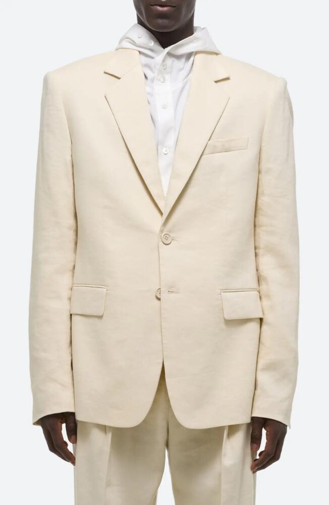 Helmut Lang Classic Linen Blend Blazer in Summer Sand Cover