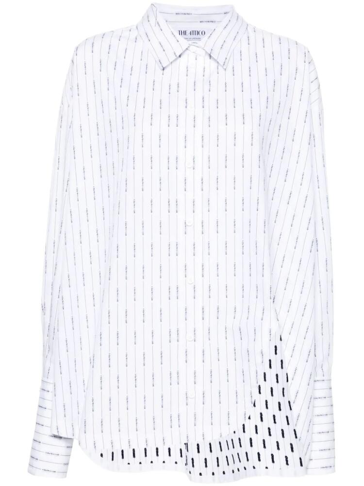 The Attico asymmetric striped shirt - White Cover