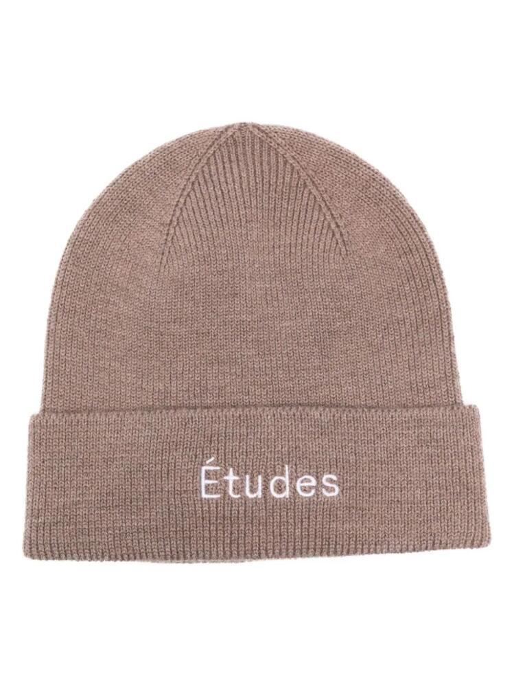 Etudes logo-embroidered wool beanie - Brown Cover