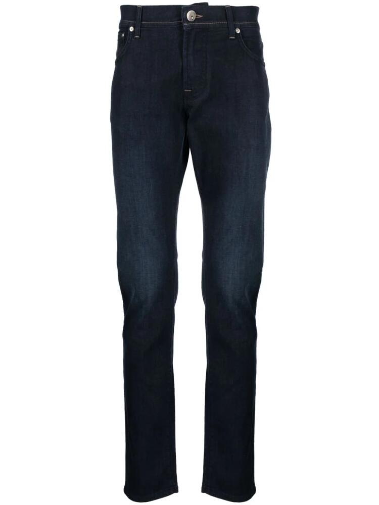 Corneliani logo-embroidered straight jeans - Blue Cover