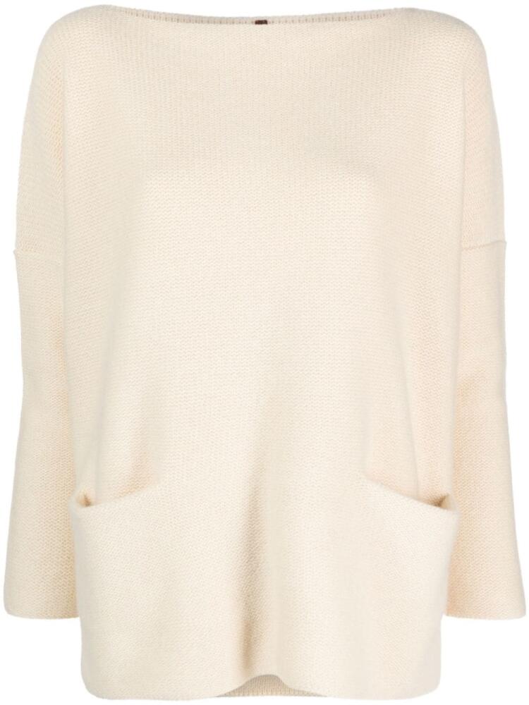 Daniela Gregis boat-neck drop-shoulder jumper - Neutrals Cover