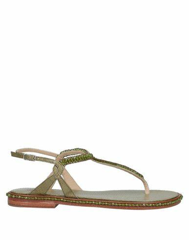 Malìparmi Woman Thong sandal Military green Soft Leather Cover