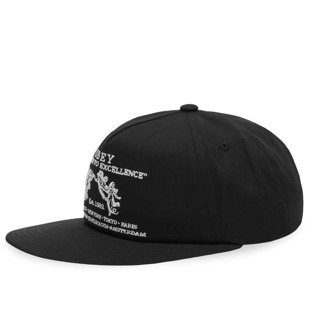 Obey Men's Excellence 5 Panel Snapback Cap in Black Cover