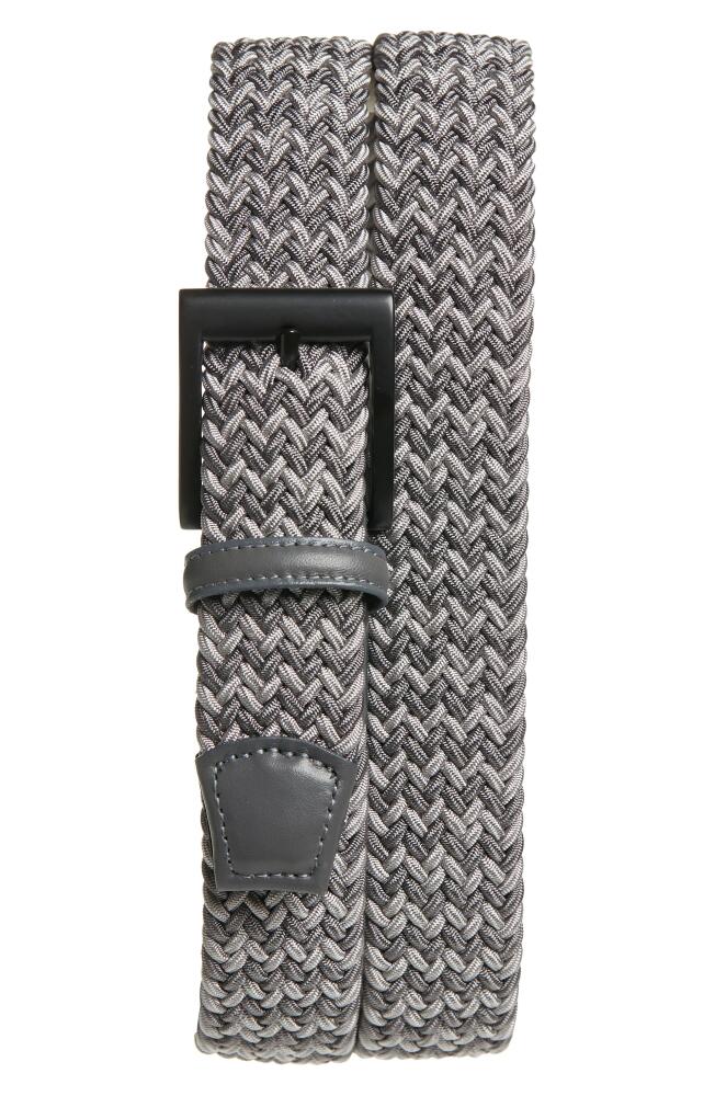 Torino Braided Chevron Stretch Belt in Grey Multi Cover