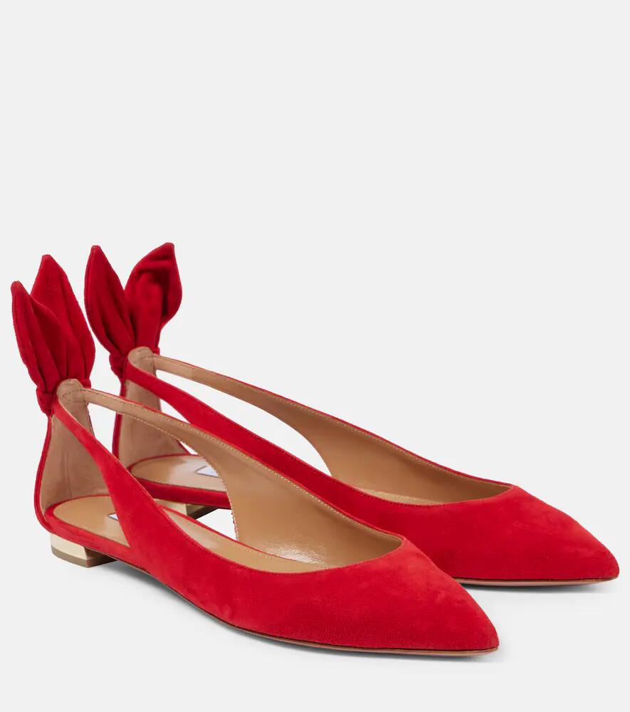 Aquazzura Bow Tie suede ballet flats Cover