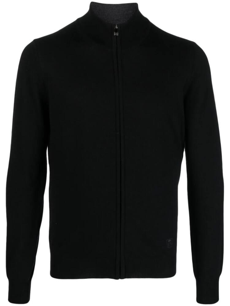 Corneliani fine-knit zip-up cardigan - Black Cover