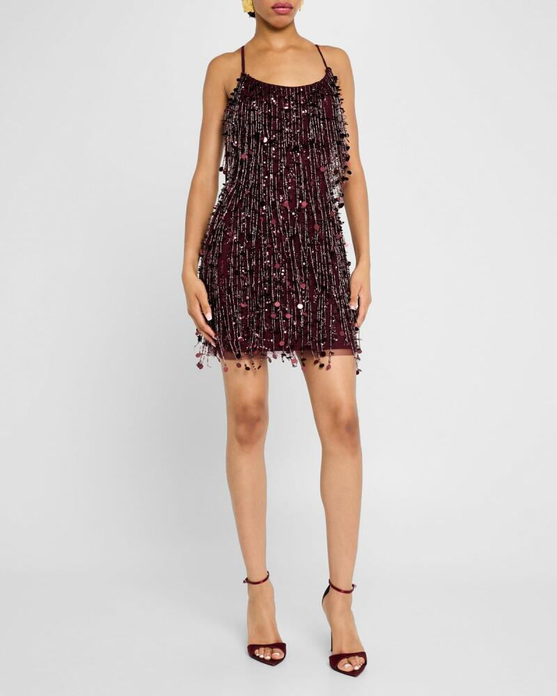 Liv Foster Bead & Sequin Fringe Bodycon Mini Dress Cover