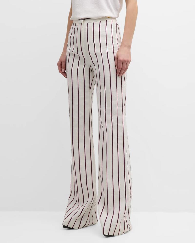 CALLAS Milano Lexi Linen Striped Flare Pants Cover