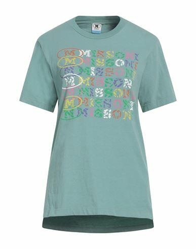 M Missoni Woman T-shirt Light green Cotton Cover