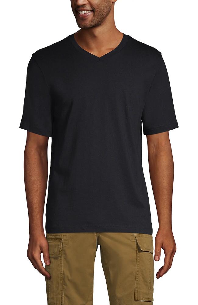 Lands' End Super-T Short Sleeve V-Neck T-Shirt in Black Cover