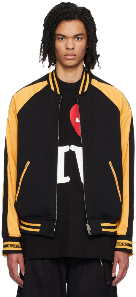 MASTERMIND WORLD Black & Yellow Embroidered Bomber Jacket Cover