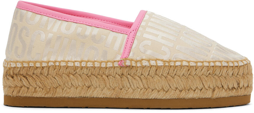 Moschino Beige Allover Logo Espadrilles Cover