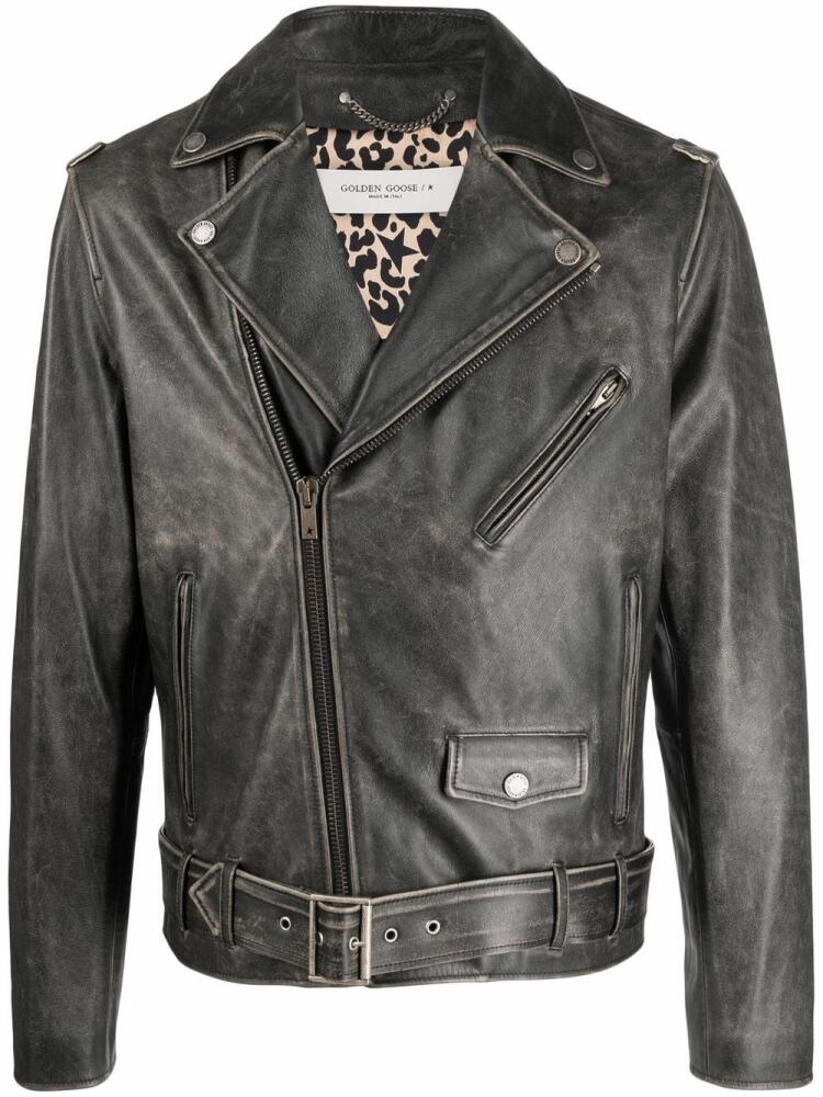 Golden Goose leather biker jacket - Black Cover