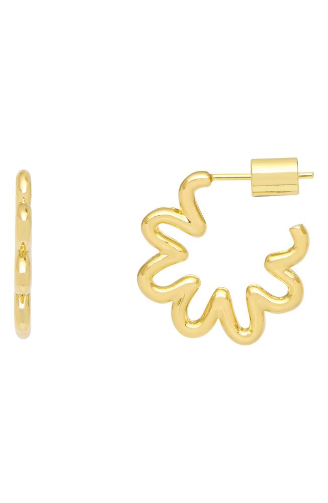 Estella Bartlett Mini Squiggle Flower Hoop Earrings in Gold Cover