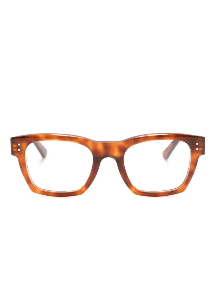 Marni Eyewear tortoiseshell rectangle-frame glasses - Orange Cover