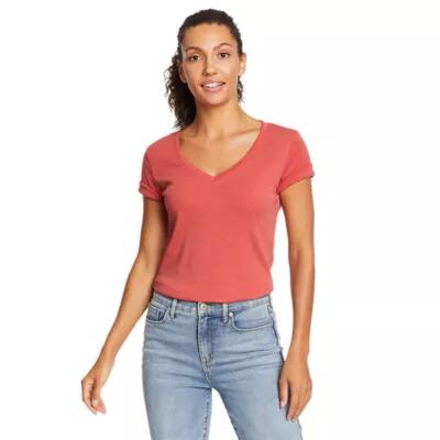 Eddie Bauer Women's Favorite Short-Sleeve V-Neck T-Shirt Cover