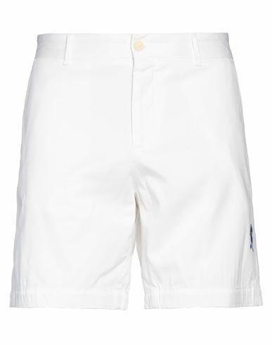 Bikkembergs Man Shorts & Bermuda Shorts White Cotton, Elastane Cover