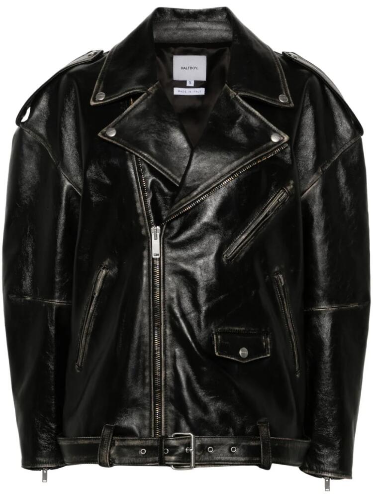 Halfboy leather biker jacket - Black Cover