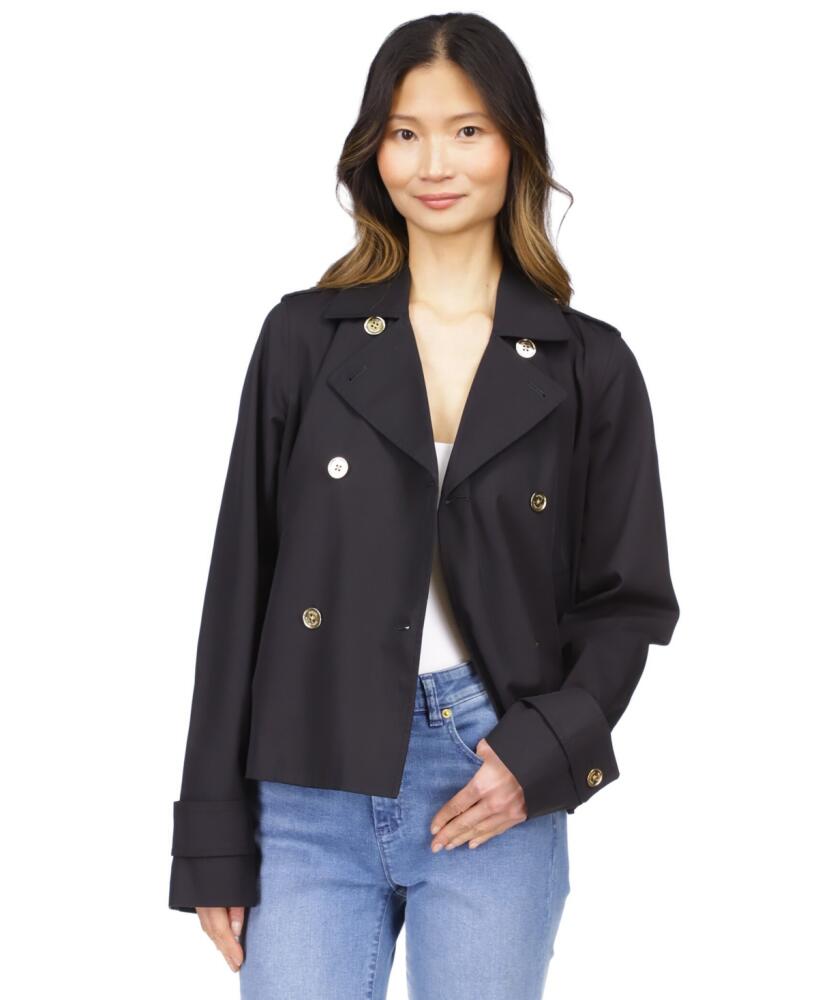 Michael Michael Kors Women's Cotton Twill Cropped Peacoat - Black Cover