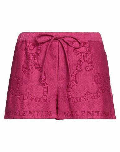 Valentino Garavani Woman Shorts & Bermuda Shorts Fuchsia Cotton, Polyamide Cover