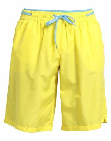 Moschino Man Swim trunks Yellow Polyester, Polyamide, Elastane Cover