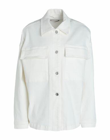 Max & co. Woman Denim shirt Ivory Cotton, Elastane Cover