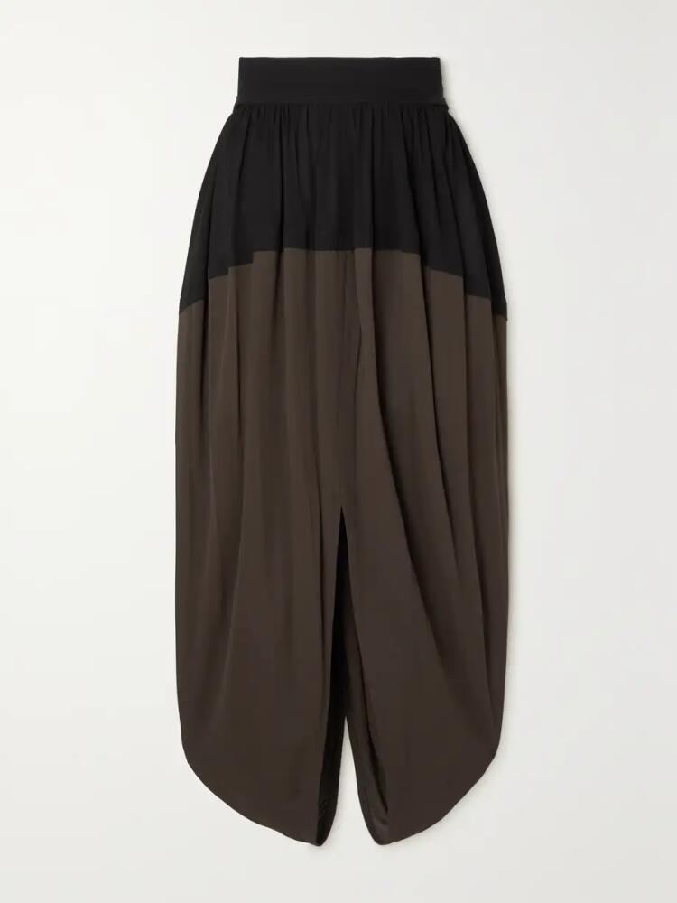 Proenza Schouler - Gathered Two-tone Voile Midi Skirt - Brown Cover