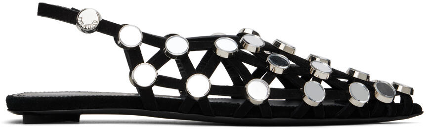 The Attico Black Grid Ballerina Flats Cover